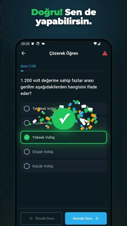 İSG Akademi uygulamasında soru çözümü
