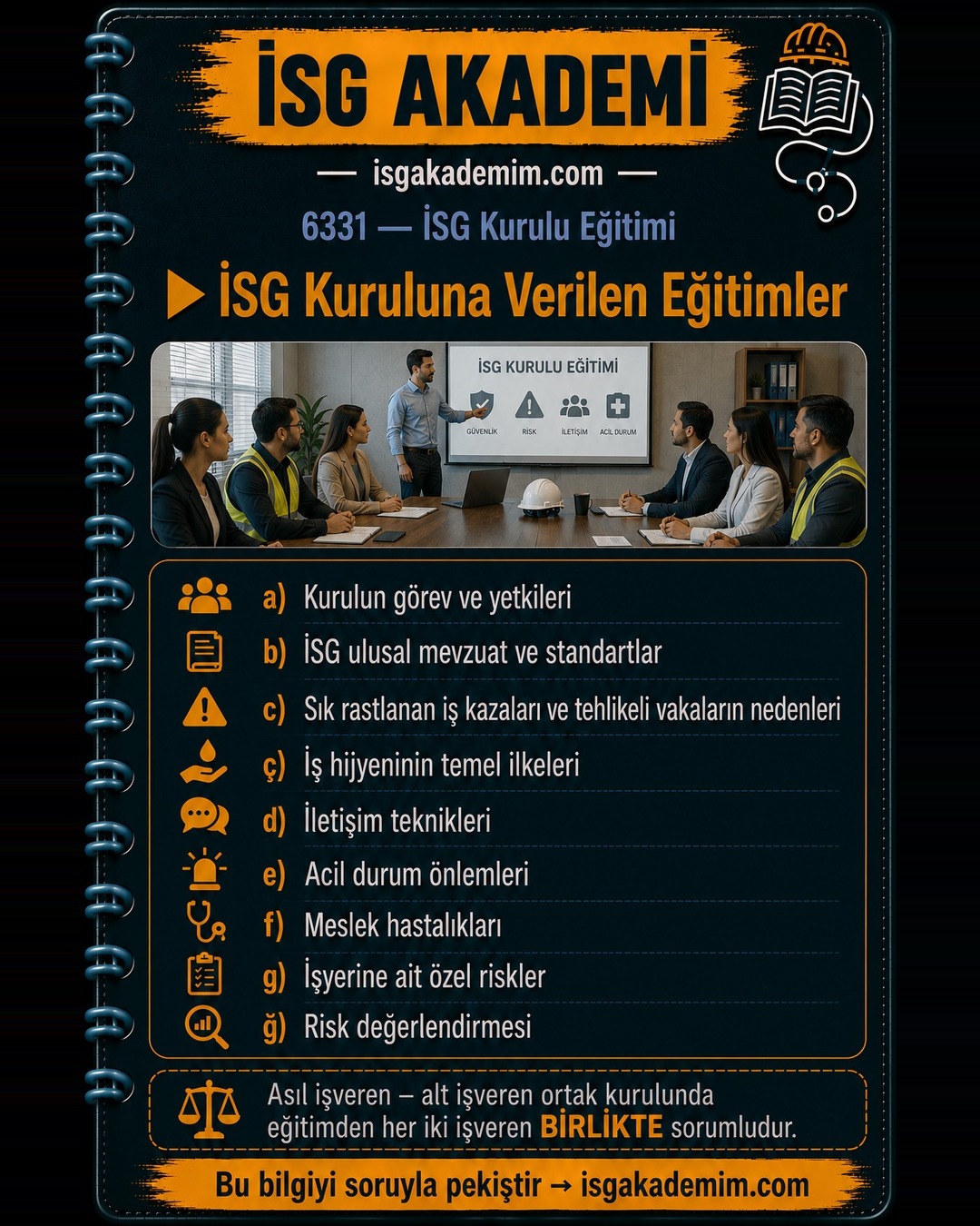 İSG Kuruluna Verilen Eğitimler