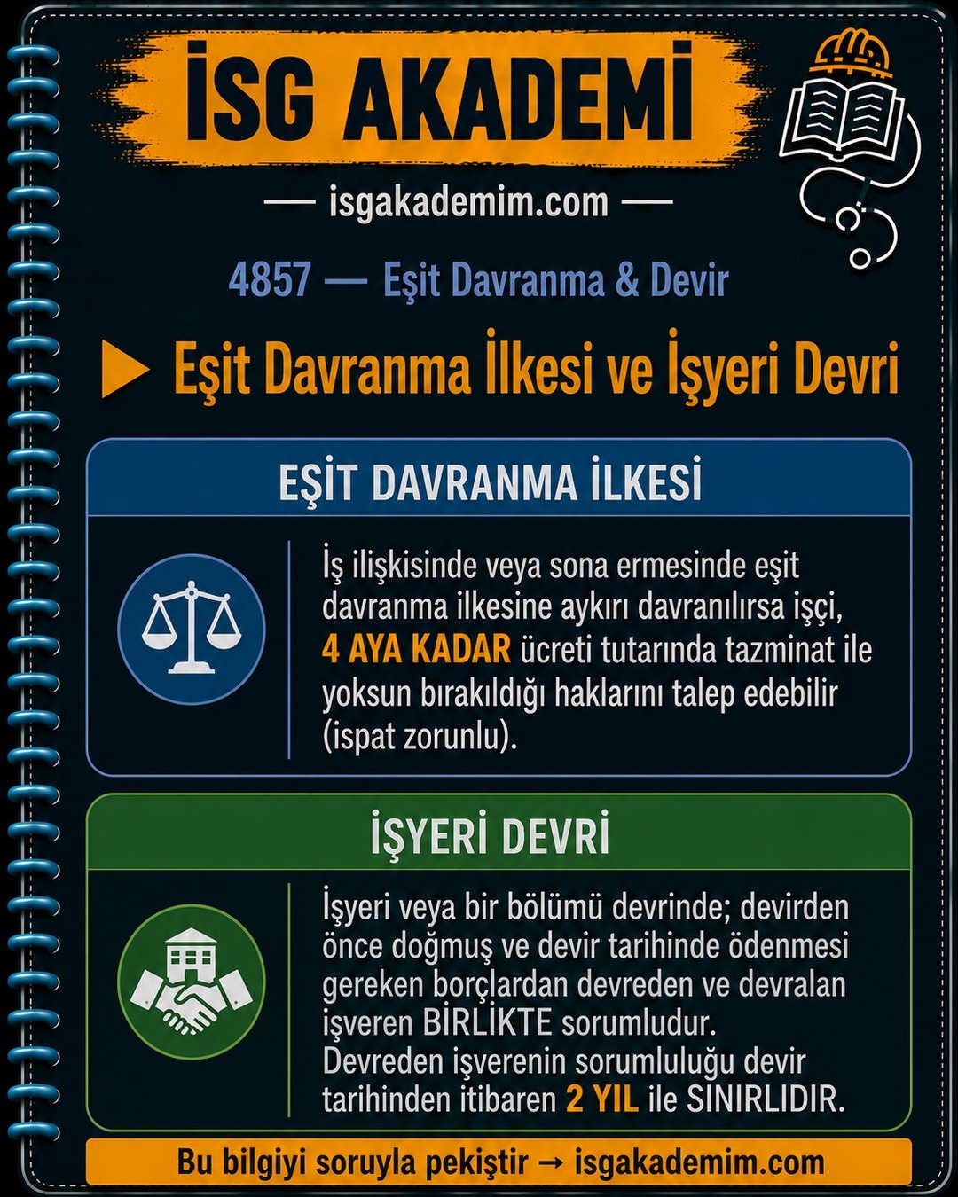 Eşit Davranma İlkesi ve İşyeri Devri
