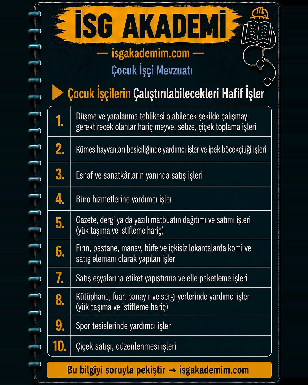 Çocuk İşçilerin Çalıştırılabilecekleri Hafif İşler