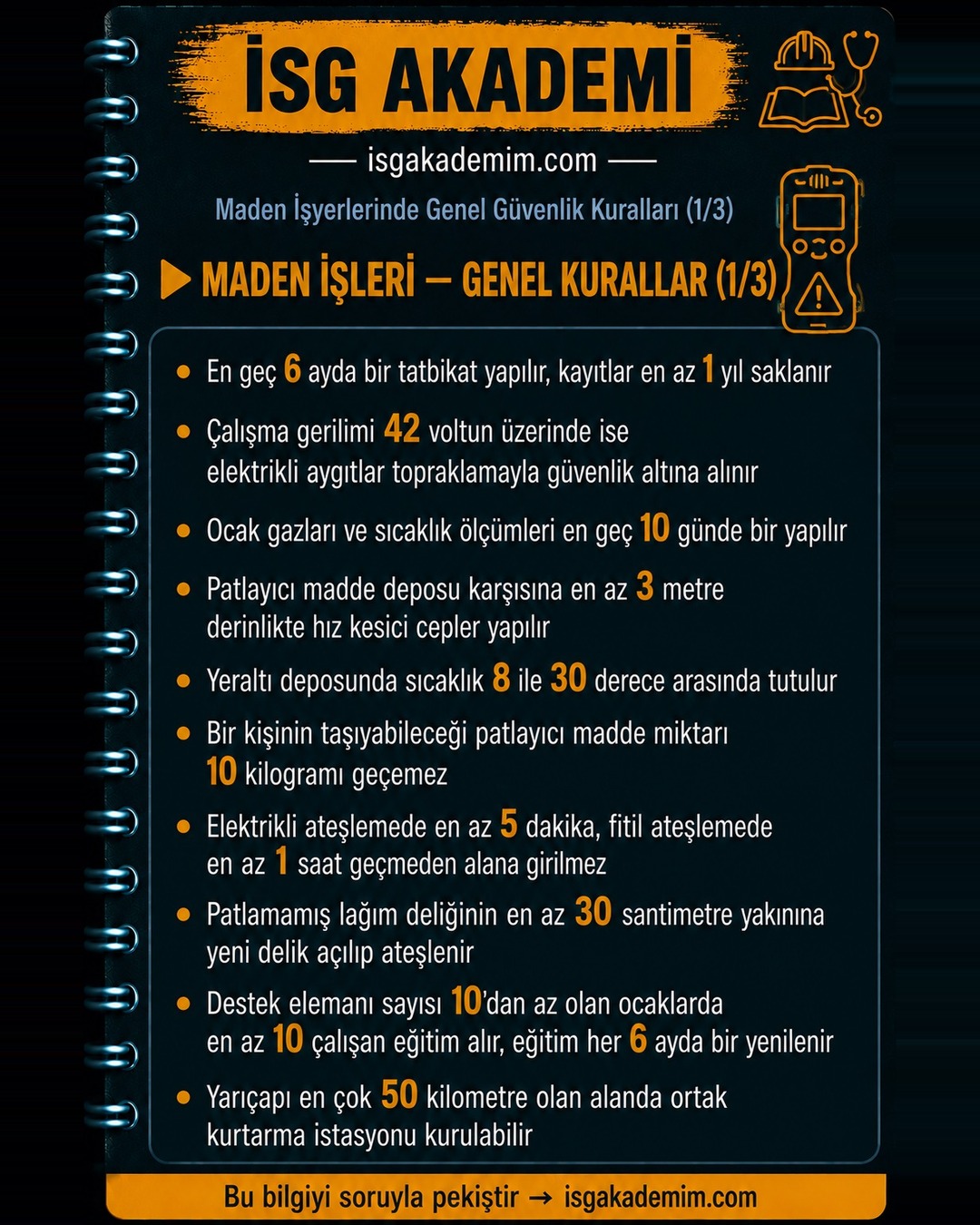 MADEN İŞLERİ — GENEL KURALLAR (1/3)