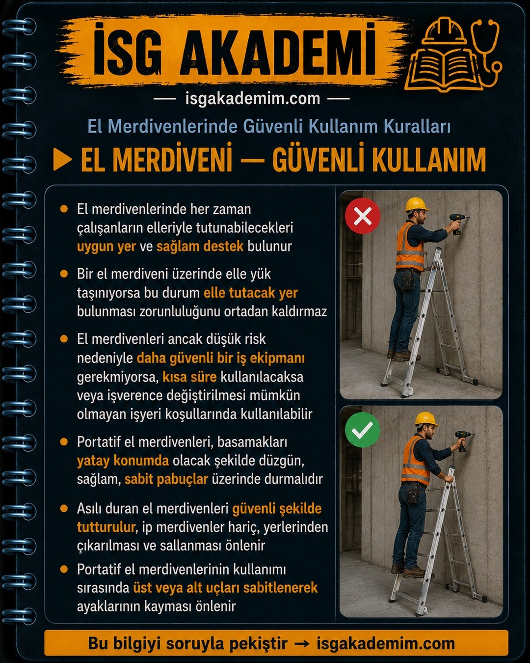 EL MERDİVENİ — GÜVENLİ KULLANIM
