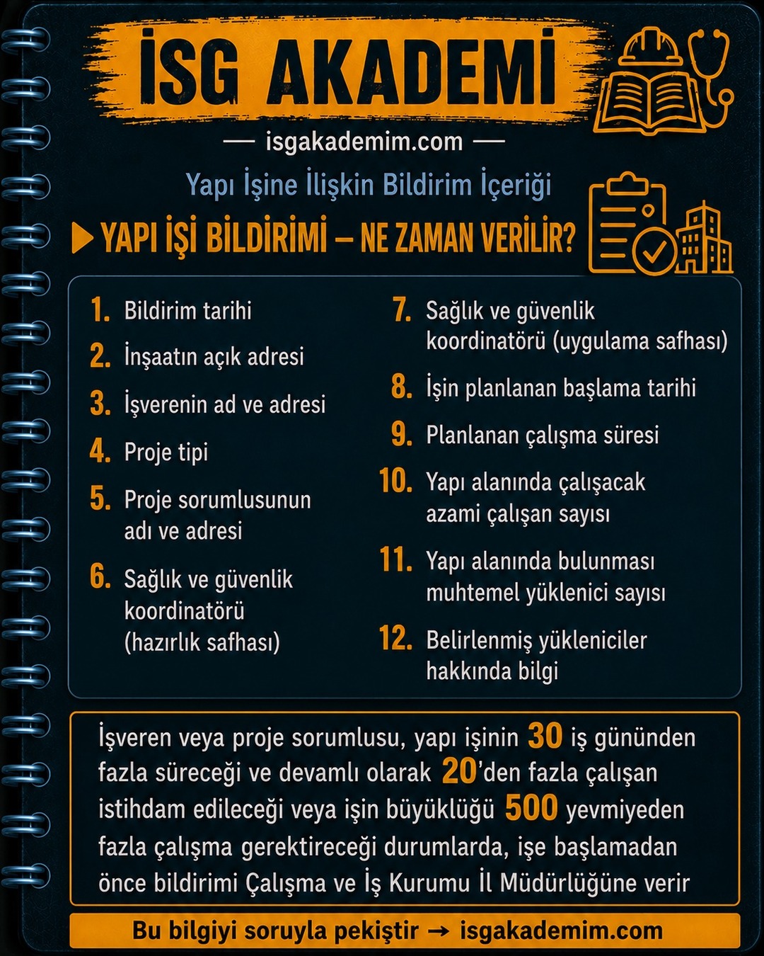YAPI İŞİ BİLDİRİMİ — NE ZAMAN VERİLİR?
