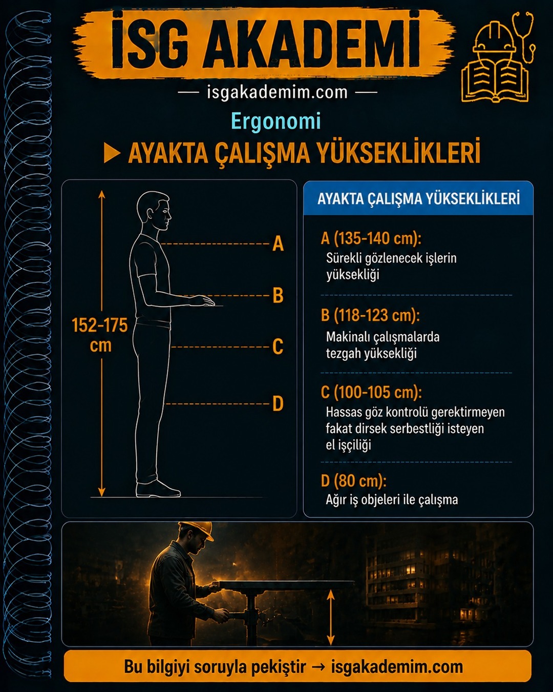 AYAKTA ÇALIŞMA YÜKSEKLİKLERİ