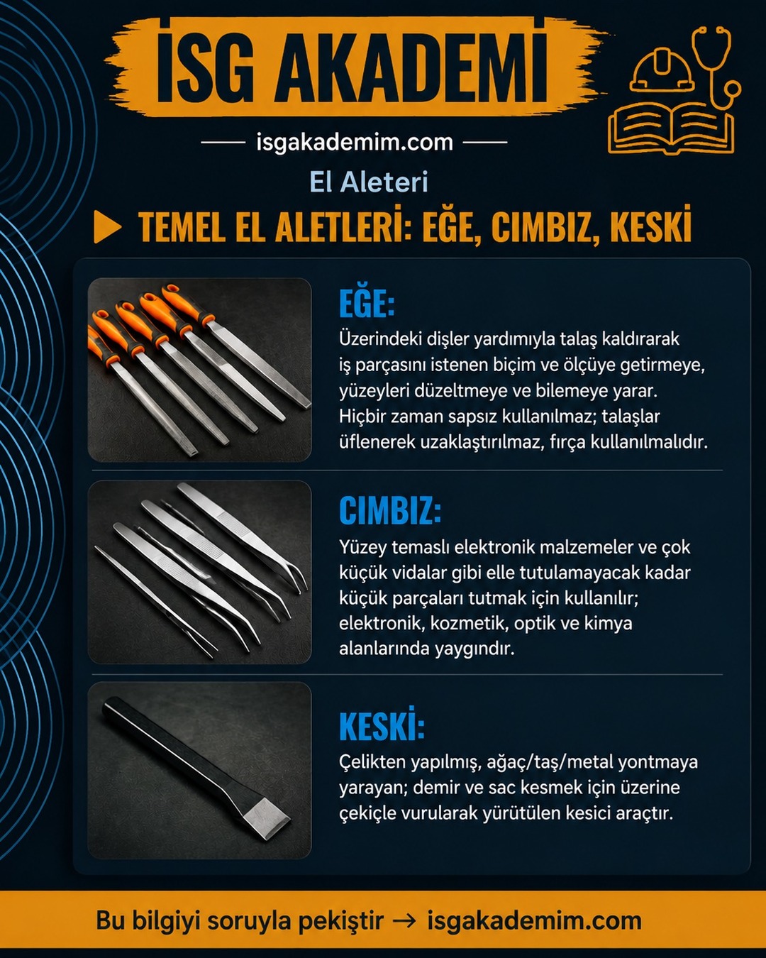 TEMEL EL ALETLERİ: EĞE, CIMBIZ, KESKİ