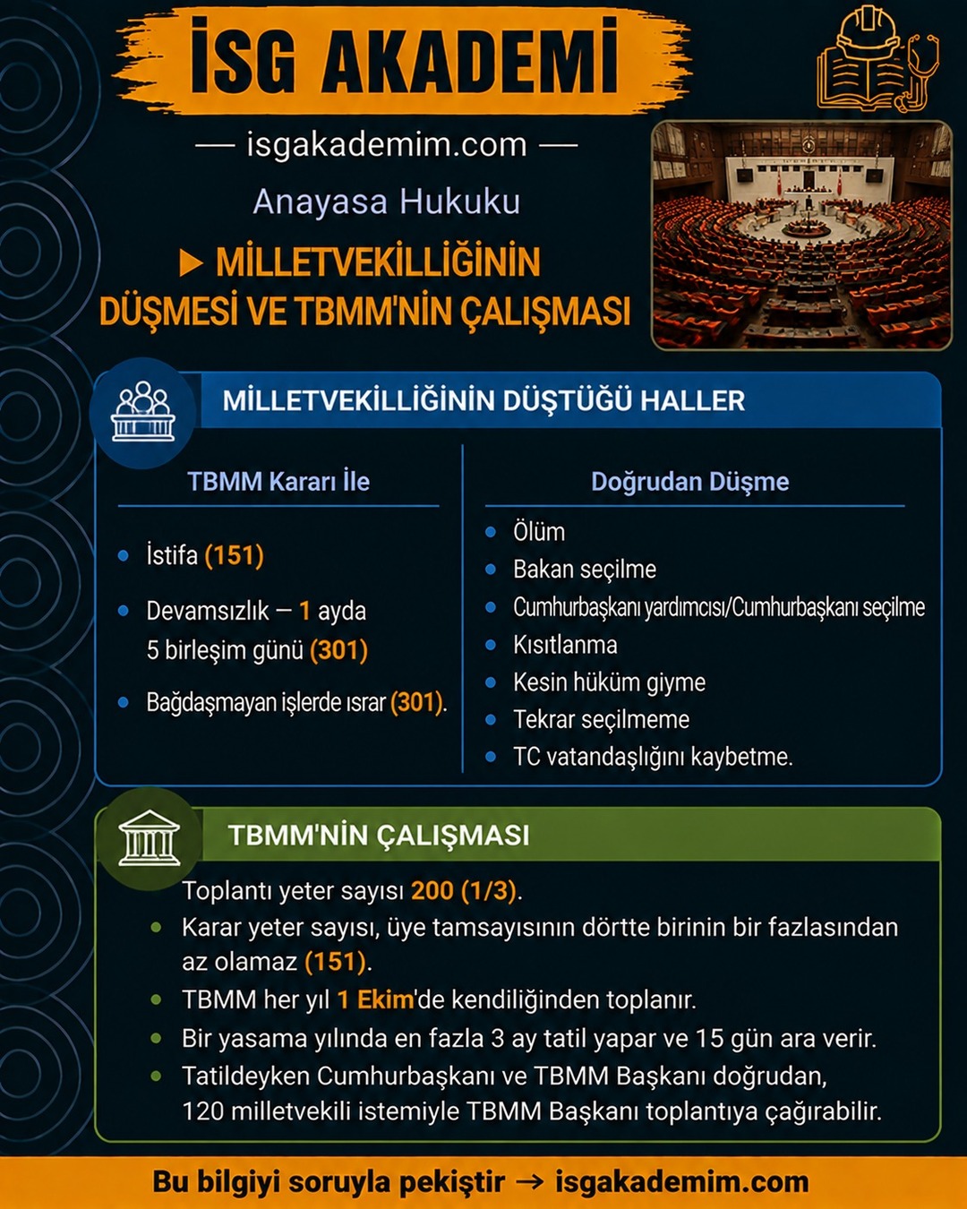MİLLETVEKİLLİĞİNİN DÜŞMESİ VE TBMM'NİN ÇALIŞMASI