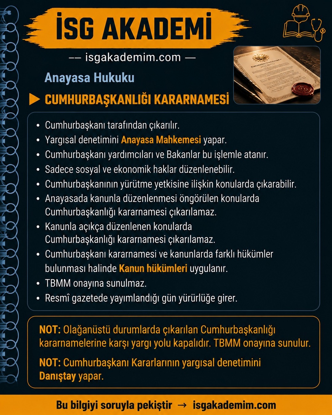 CUMHURBAŞKANLIĞI KARARNAMESİ